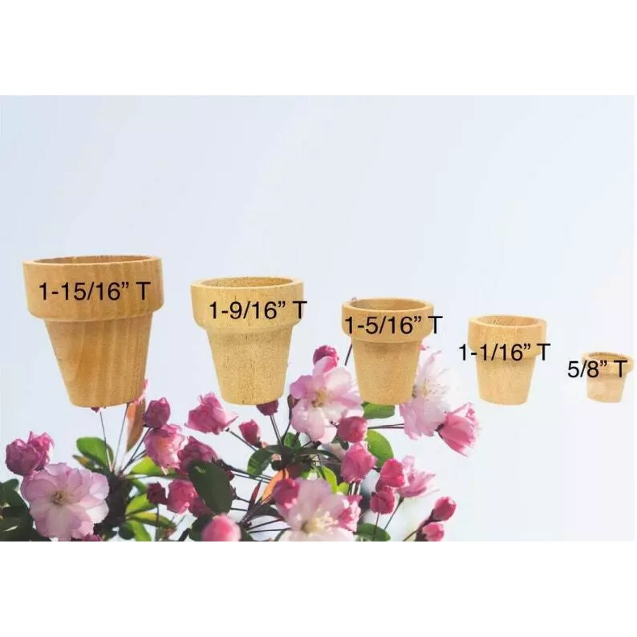 Kitcheniva 10 Pcs Miniature Birch Wood Flower Pots Small Flower Garden Pots